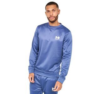 Crosshatch Mens Langtons Crew Neck Track Top / Blue Indigo